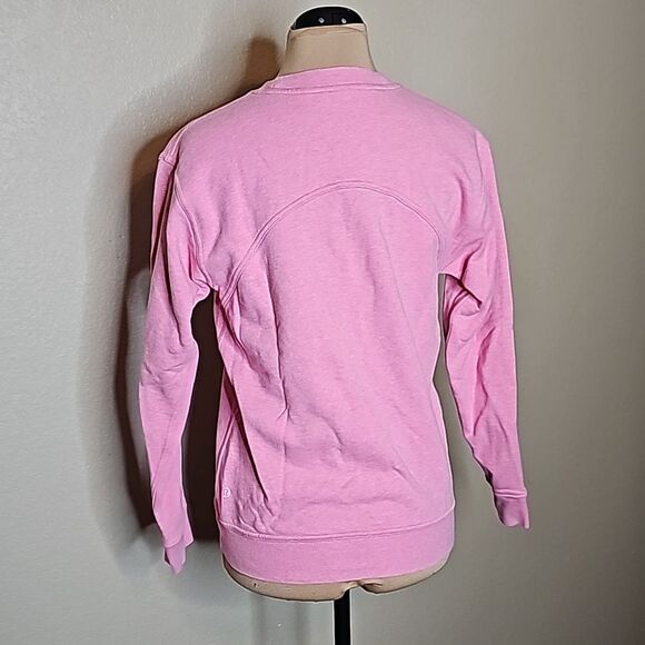 Lululemon 2 All Yours Crew Terry Heathered Azalea Pink Sweatshirt cotton - Picture 3 of 10